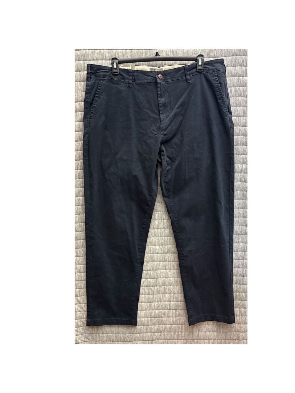 Falls Creek Stretch Flat Front Straight Fit Pants Size 40x30 Navy Blue Office